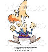 Vector of a Cartoon Frustrated White Man Jumping by Toonaday