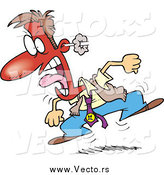 Vector of a Cartoon Furious Businessman Stomping and Screaming While Turning Red by Toonaday