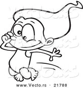 Vector of a Cartoon Girl Plunging into a Swimming Pool - Outlined Coloring Page by Toonaday