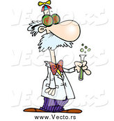Vector of a Cartoon Goofy Male Scientist by Toonaday
