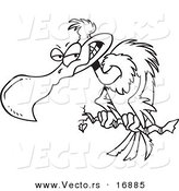Vector of a Cartoon Grinning Buzzard - Coloring Page Outline by Toonaday
