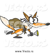 Vector of a Cartoon Grinning Robbing Fox by Toonaday