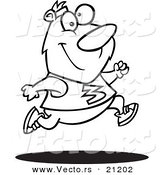 Vector of a Cartoon Jogger Bear - Coloring Page Outline by Toonaday
