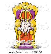 Vector of a Cartoon King Seated at His Throne by Andy Nortnik