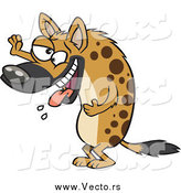 Vector of a Cartoon Laughing Hyena by Toonaday