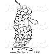 Vector of a Cartoon Man in a Grape Costume - Outlined Coloring Page Drawing by Toonaday