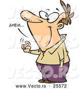 Vector of a Cartoon Man Making an Annoying "Ahem" Sound While Tapping His Finger by Toonaday