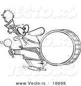 Vector of a Cartoon Marching Band Drummer - Outlined Coloring Page Drawing by Toonaday