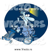 Vector of a Cartoon Night Golfer Man by Toonaday