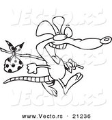 Vector of a Cartoon Pack Rat - Coloring Page Outline by Toonaday