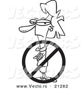 Vector of a Cartoon Prohibited Businesswoman - Outlined Coloring Page by Toonaday