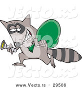 Vector of a Cartoon Raccoon Thief Running by Toonaday