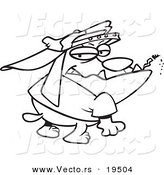 Vector of a Cartoon Smoking Doglinquient - Outlined Coloring Page by Toonaday