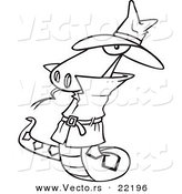 Vector of a Cartoon Spy Serpent - Outlined Coloring Page by Toonaday