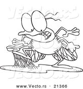 Vector of a Cartoon Stuck Fly - Outlined Coloring Page by Toonaday