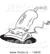 Vector of a Cartoon Sux-A-Lot Vacuum Cleaner - Coloring Page Outline by Toonaday