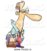 Vector of a Cartoon Tired Caucasian Businessman Heading Home by Toonaday