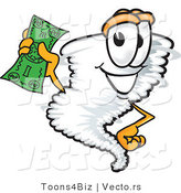 Vector of a Cartoon Tornado Mascot Holding Money by Mascot Junction
