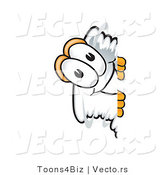 Vector of a Cartoon Tornado Mascot Peeking Around a Corner by Mascot Junction
