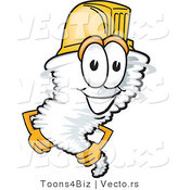 Vector of a Cartoon Tornado Mascot Wearing a Protective Hardhat by Mascot Junction