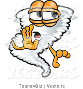 Vector of a Cartoon Tornado Mascot Whispering by Mascot Junction