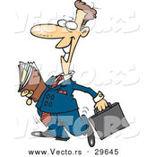 Vector of a Cartoon White Male Lawyer Carrying Files by Toonaday