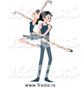 Vector of a Caucasian Ballet Couple Dancing by BNP Design Studio