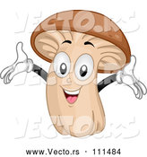 Vector of a Cheering Cartoon Mushroom Character by BNP Design Studio