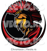 Vector of a Circular Spartan Icon Design by Chromaco
