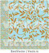 Vector of a Classic Brown and Blue Seamless Background by BestVector