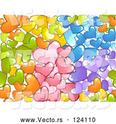 Vector of a Colorful Doodled Love Hearts Seamless Background by BNP Design Studio