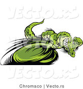 Vector of a Competitive Alligator Mascot Racing - Cartoon Design by Chromaco
