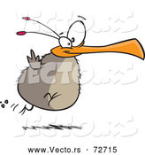 Vector of a Determined Cartoon Chubby Flightless Bird Trying to Fly by Toonaday