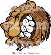 Vector of a Dominate Cartoon Bear Mascot Gritting Teeth with Intimidating Eyes by Chromaco