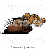 Vector of a Fast Cartoon Bear Mascot Sprinting on Track and Field Course by Chromaco