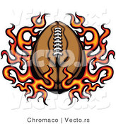 Vector of a Flaming American Cartoon Football by Chromaco