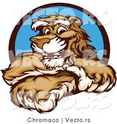 Vector of a Friendly Cougar Mascot Smiling with Arms Crossed by Chromaco