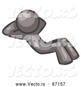 Vector of a Gray Person Doing Sit Ups While Strength Training by Leo Blanchette