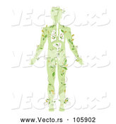 Vector of a Green Silhouetted Guy with Vines and Visible Organs by BNP Design Studio