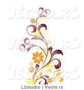 Vector of a Grunge Styled Red, Orange and Yellow Vine Background by L2studio