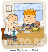 Vector of a Happy Business Men Going over Legal Documents in an Office - Cartoon Style by BNP Design Studio