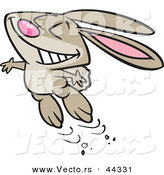 Vector of a Happy Cartoon Bunny Jumping with Glee by Toonaday