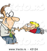 Vector of a Happy Cartoon Father Greeting His Excited Son with Welcoming Arms by Toonaday