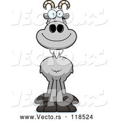 Vector of a Happy Cartoon Gray Goat by Cory Thoman