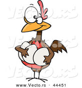 Vector of a Happy Cartoon Hen Carrying 3 Eggs by Toonaday