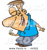 Vector of a Happy Cartoon Man Laughing While Slapping His Knee by Toonaday