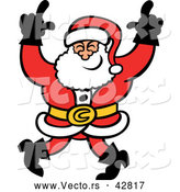 Vector of a Happy Cartoon Santa Dancing with a Big Smile by Zooco