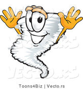 Vector of a Happy Cartoon Tornado Mascot Jumping by Mascot Junction