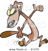 Vector of a Happy Ferret Running with Arms out - Cartoon Style by Toonaday