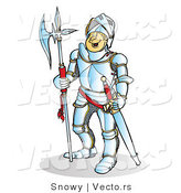 Vector of a Happy Knight Smiling by Snowy